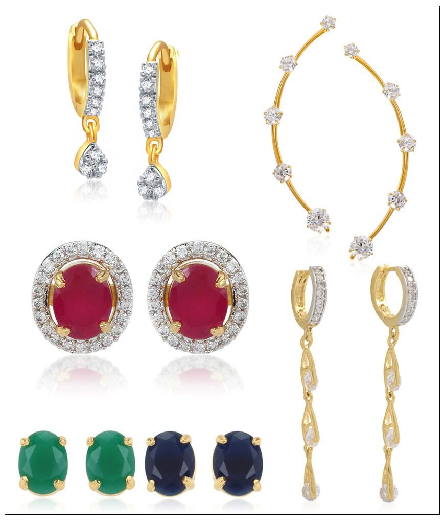 

Jewels Galaxy Circular 6-In-1 Interchangeable Earring 1 Solitaire Earcuff And 1 Solitaire Drop Bali 1 Bali - Combo Dhamaka