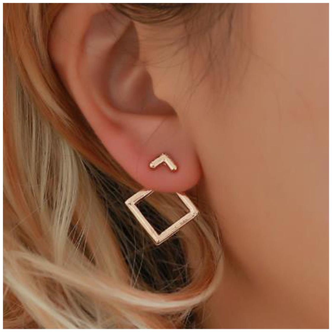 

Jewels Galaxy Minimal Trendy Geometric Gold Plated Adorable Drop Earrings