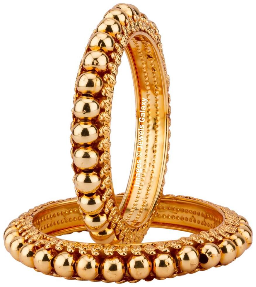 

Jewels Galaxy Limited Edition Delicate Design Fabulous Gold Plated Traditional Bangle Set For Women Girls - Set Of 2