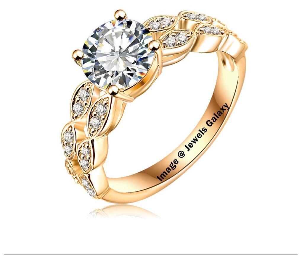 

Jewels Galaxy Luxuria Bride Ring Gold Plated Micro Pave Clear AAA Cubic Zirconia Desirable Ring
