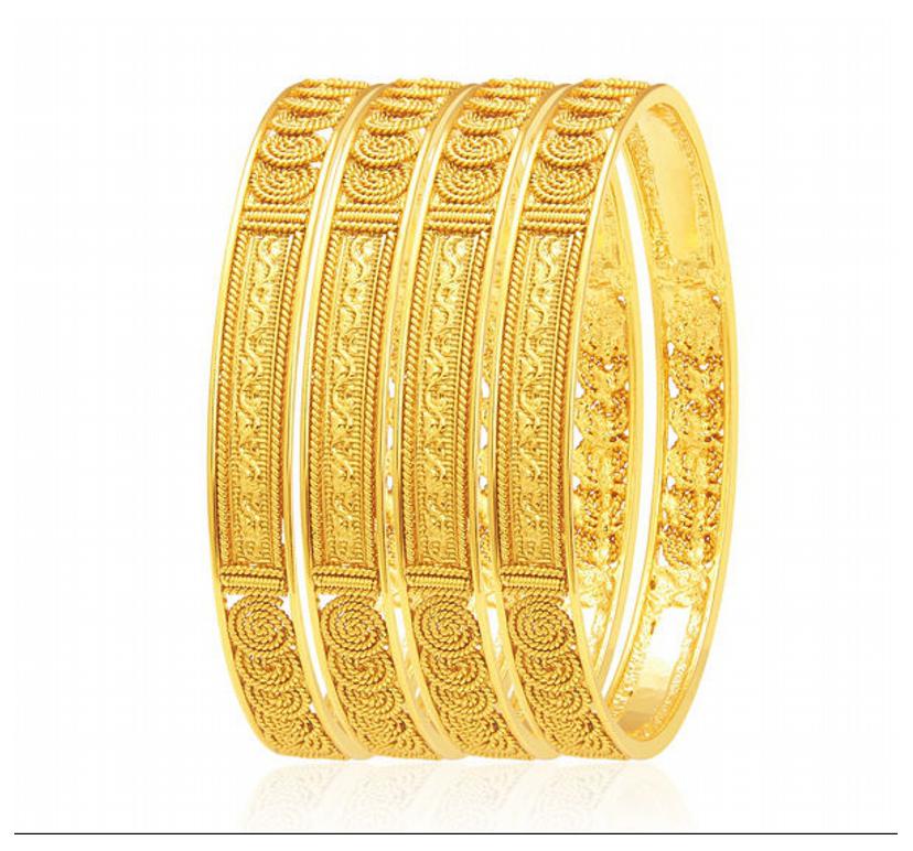 

Jewels Galaxy Designer Coinage Collection Bangles Set Of 4
