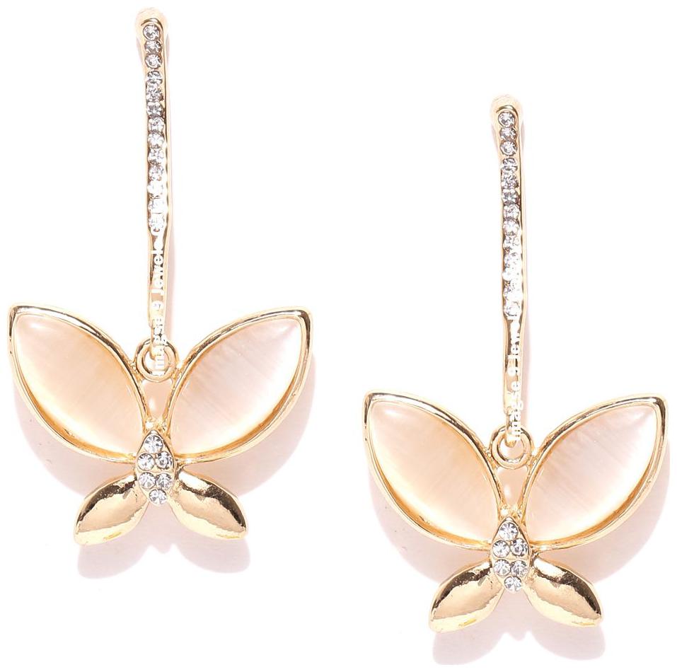 

Jewels Galaxy Luxuria Edition Stunning Butterfly Inspired Mesmerizing Gold Plated Drop Earrings For Women Girls