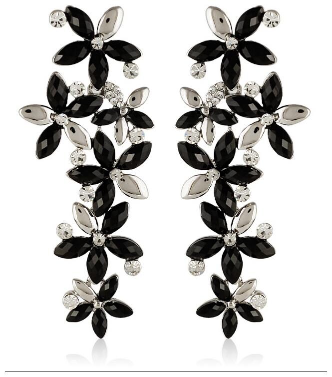 

Jewels Galaxy Black-Silver Luxuria Designer Earring Limited Collection For Wedding