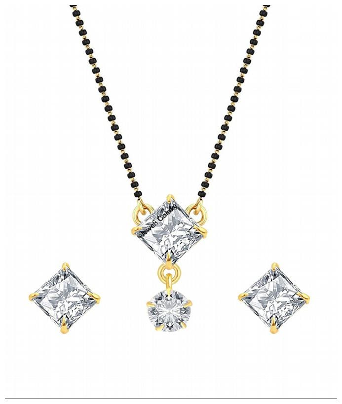 

Jewels Galaxy Elegant White AAA American Diamond Mangalsutra Set For Women