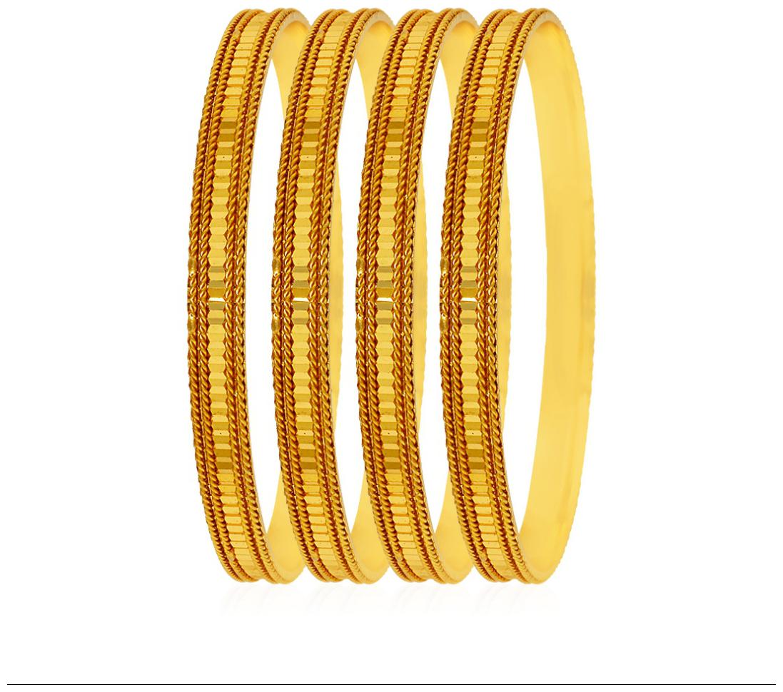 

Jewels Galaxy Designer Gold Plated Bangles - Set Of 4