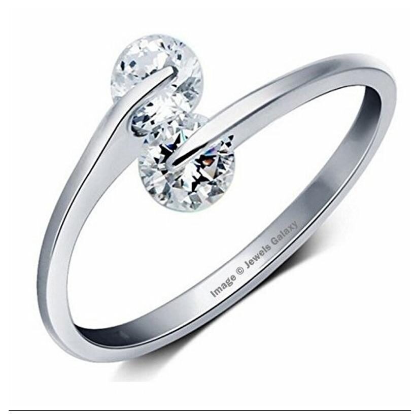 

Jewels Galaxy Luxuria Solitaire Platinum Plated Valentine s Special AAA Cubic Zirconia Eternity Rings