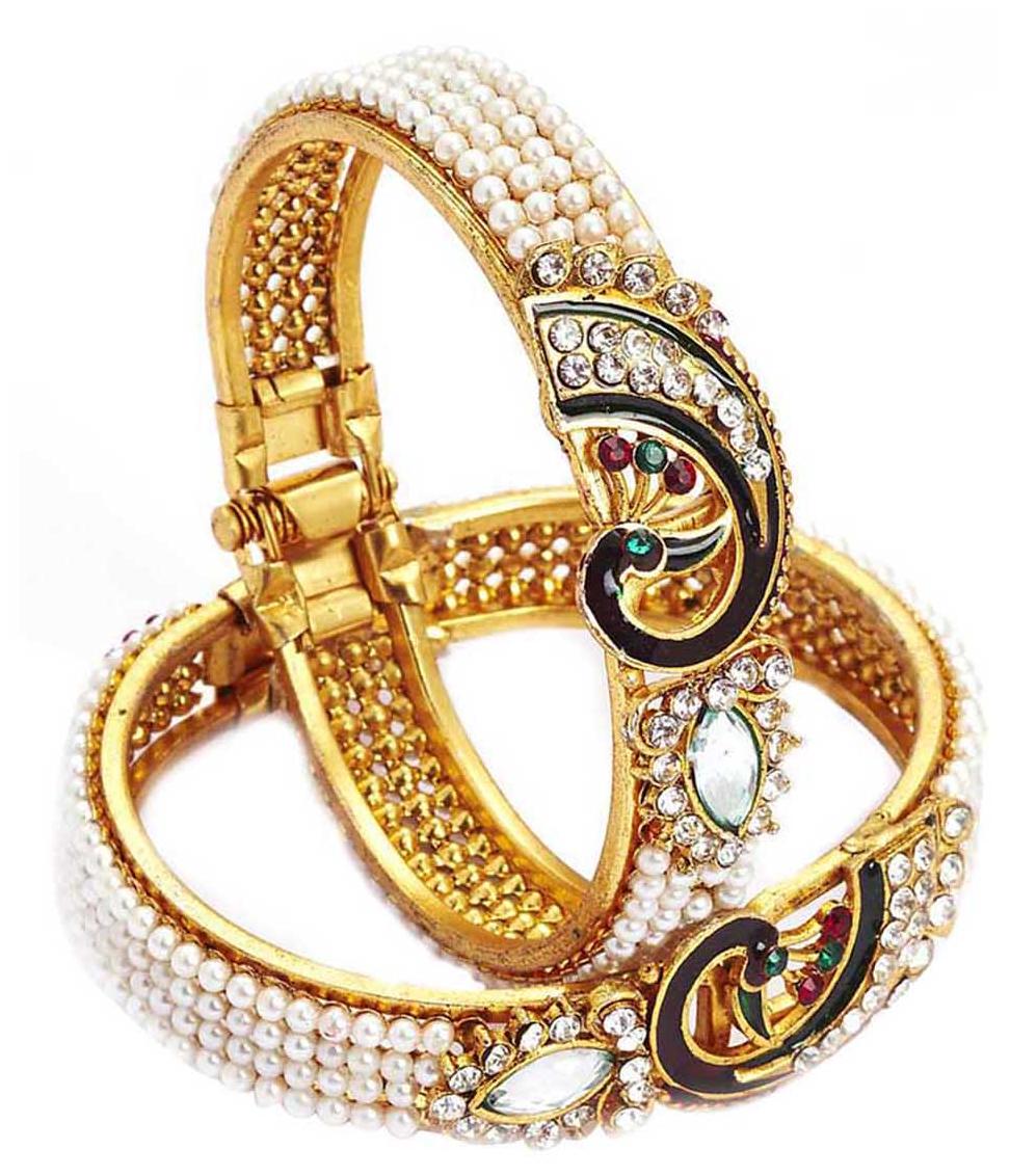 

Jewels Galaxy Golden Bangle Set