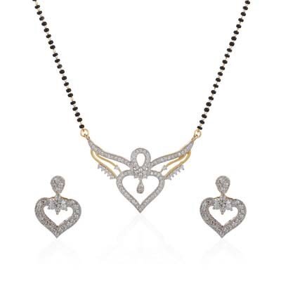 

Jewels Galaxy White Mangalsutra Set