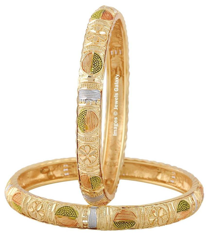 

Jewels Galaxy Elegant Floral Design Gold Plated Bangles For Women- Set of 2