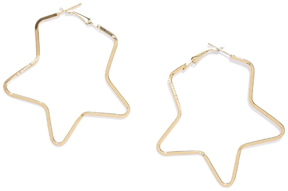 

Jewels Galaxy Fashionable Sparkling Star Design Luxuria Gold Plated Brilliant Drop Earrings For Women Girls