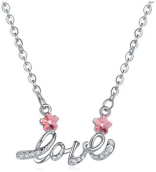 Jewels Galaxy Exclusive Love Design Crystals From Swarovski Platinum Plated Mesmerizing Pendant For Women/Girls