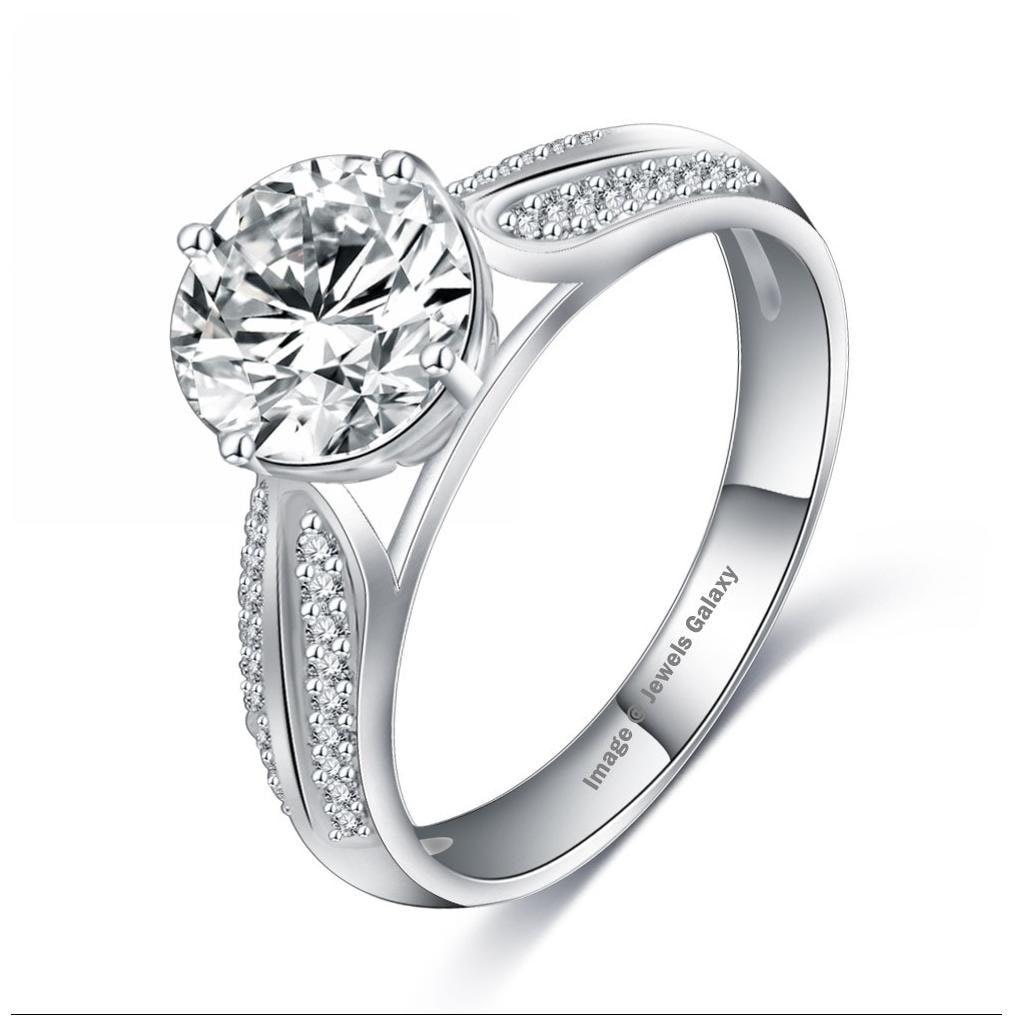 

Jewels Galaxy Luxuria High Quality Platinum Plated AAA Zircon Fashion Jewellery Eternity Rings