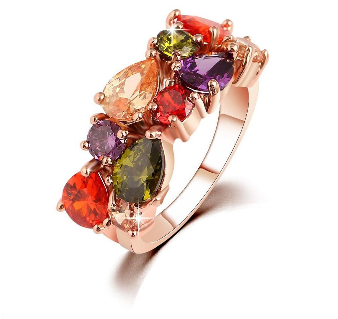 

Jewels Galaxy Luxuria AAA Swiss Cubic Zirconia 18K Rose Gold Plated Sparkling Ring For Women