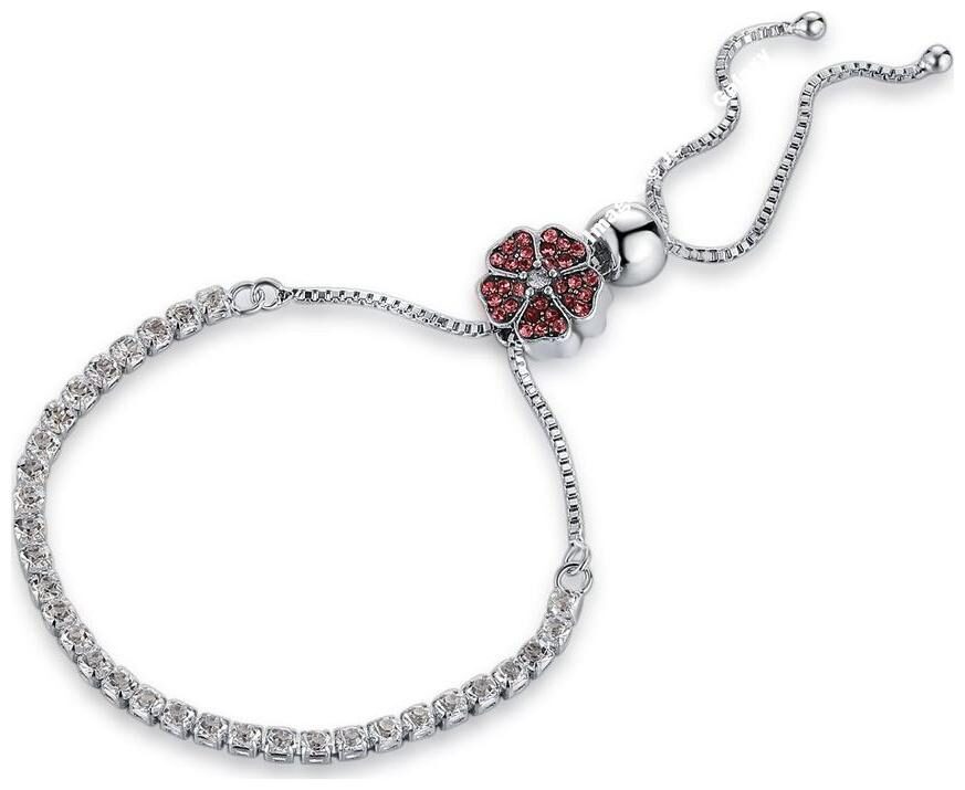 

Jewels Galaxy Crystal Elements Limited Edition Delicate Floral Design Stunning Charm Bracelet For Women Girls