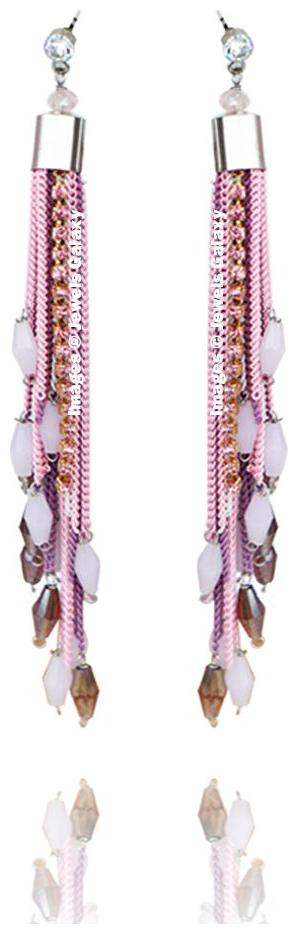 

Jewels Galaxy Luxuria Edition Lightweight Hook Fascinating Pair Of Onyx Studded Trendy Colorful Tassel Earrings For Women Girls