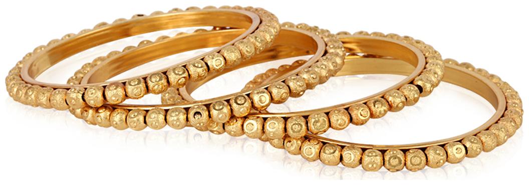 

Jewels Galaxy Royal Style Ball Design Gold Plated Bangles