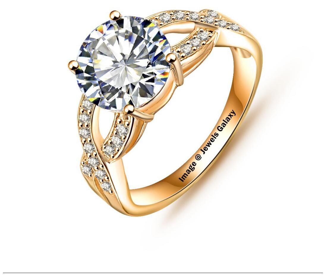 

Jewels Galaxy Luxuria Trendy Gold Plated AAA Zircon Women Jewellery Rings