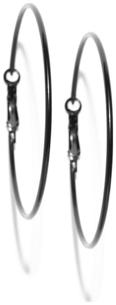 

Jewels Galaxy Luxuria Fashionable Delicate Circular Design Silver Plated Fabulous Black Hoop Earrings For Women Girls