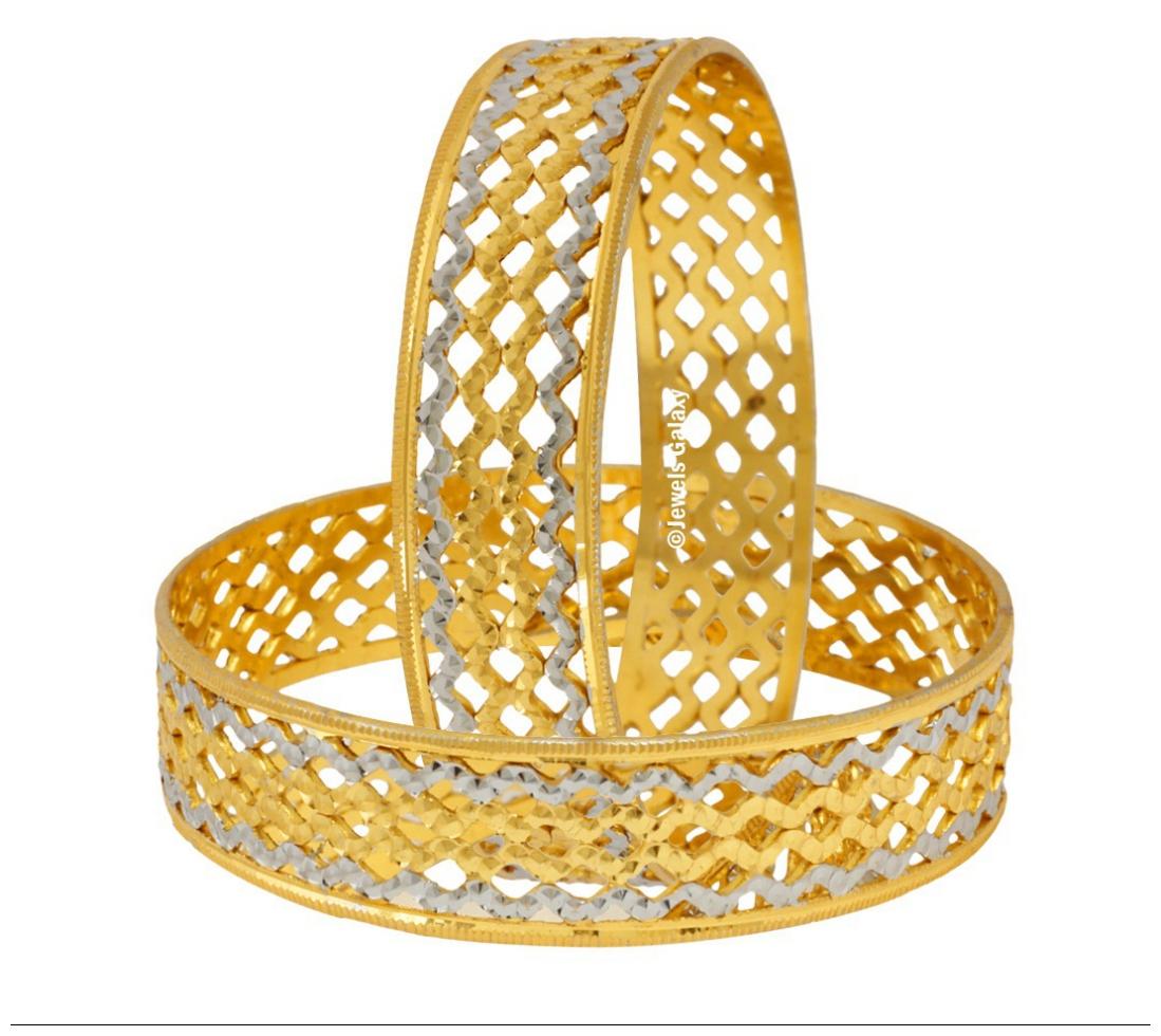 

Jewels Galaxy Traditional Gold Plated Broad Bangles - Set of 2