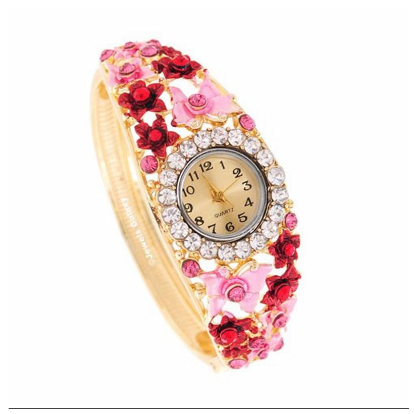 

Jewels Galaxy Luxuria Watch Women Bracelet Fashion Gold Plated Wedding Party Watches
