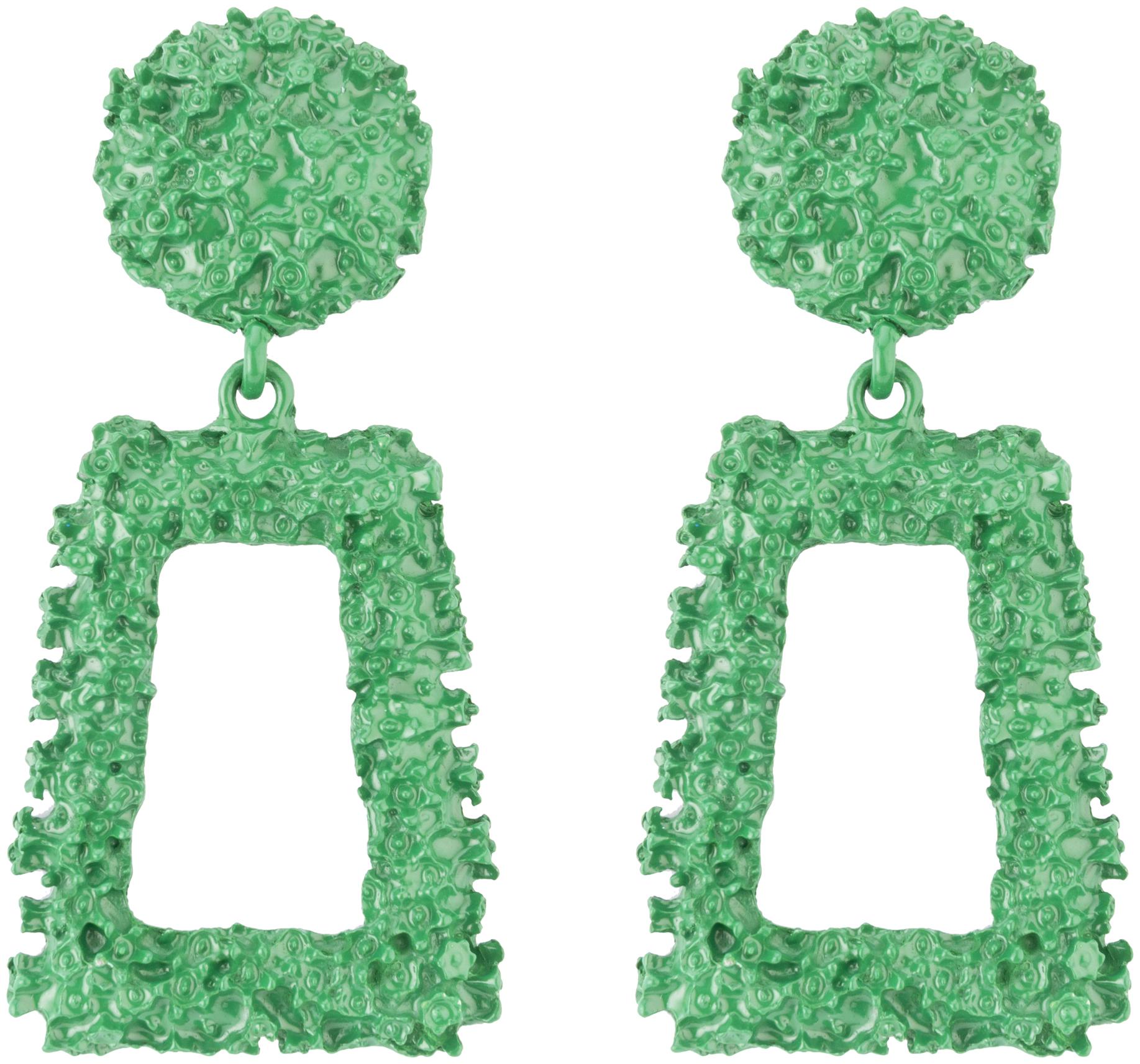 

Jewels Galaxy Green-Toned Handcrafted Geometric Drop Earrings