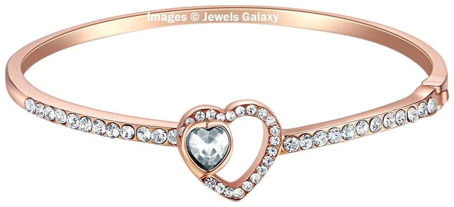 

Jewels Galaxy Exclusive Luxuria AAA Swiss Cubic Zirconia Special Love Heart Edition Magnificent White Bracelet For Women Girls