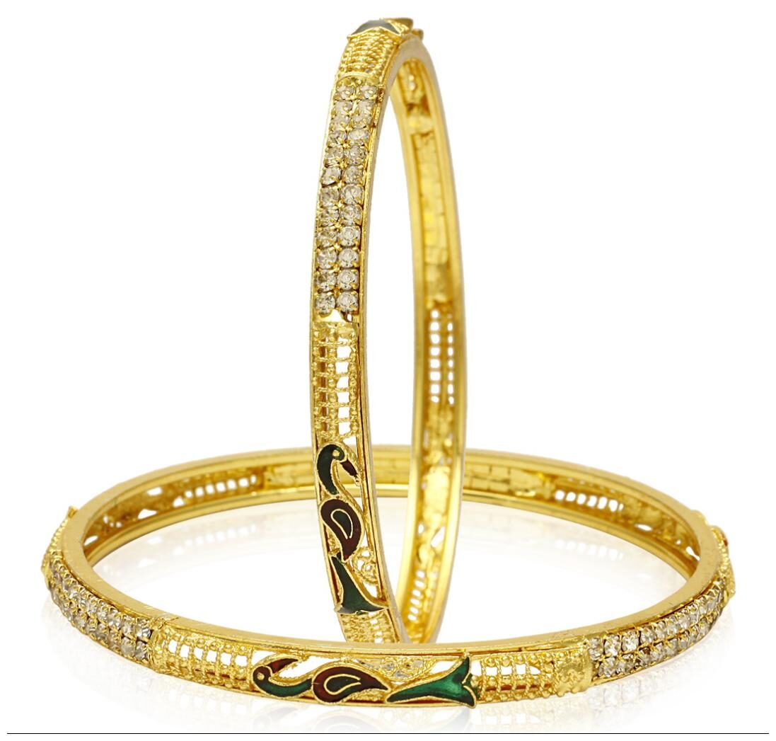 

Jewels Galaxy Hand Crafted Meenakari Australian Diamond Bangles