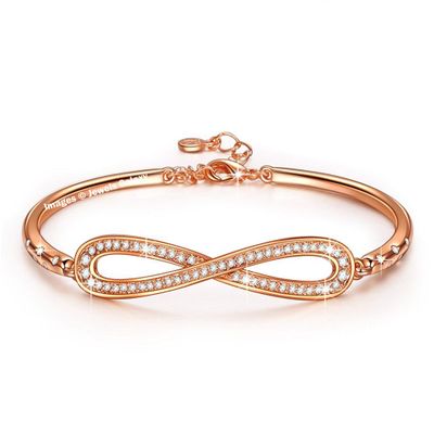 

Jewels Galaxy Colourful Limited Edition Sparkling AAA American Diamond Magnificent Design 18K Rosegold Bracelet For Women Girls