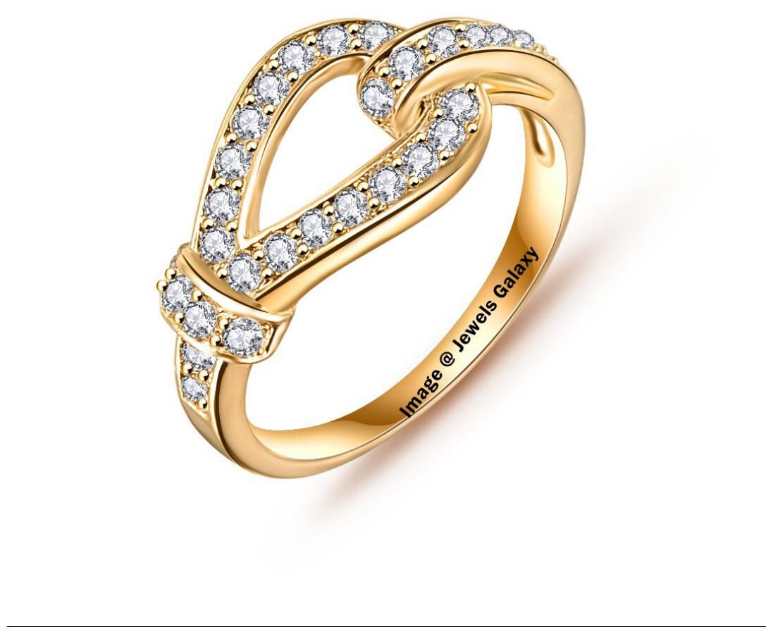 

Jewels Galaxy Luxuria Princess Wedding Top Grade Rings Gold Plated AAA Zircon Fashion Jewellery Rings