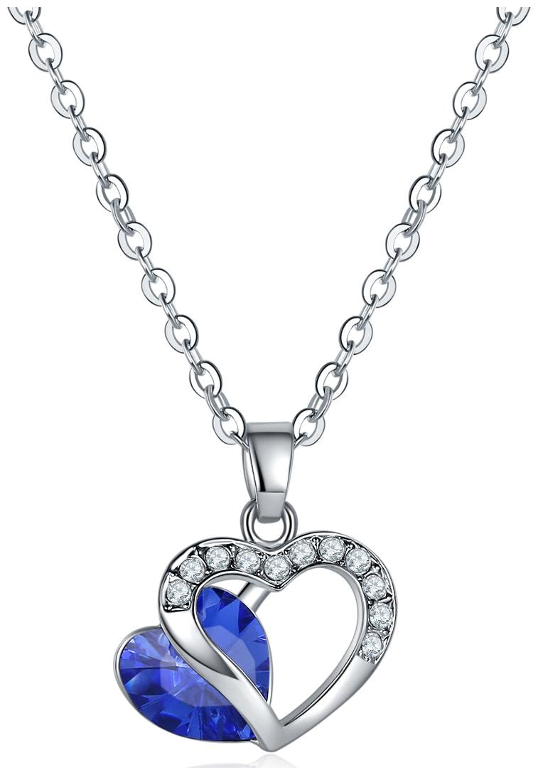

Jewels Galaxy Elegant Heart Edition Crystals From Swarovski Platinum Plated Marvelous Pendant For Women Girls