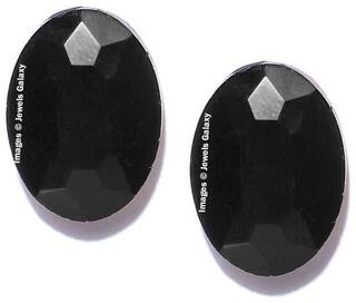 Jewels Galaxy Ellipse Shape Glitzy Black Geometrical Crystal Attractive Stud Earrings For Women/Girls