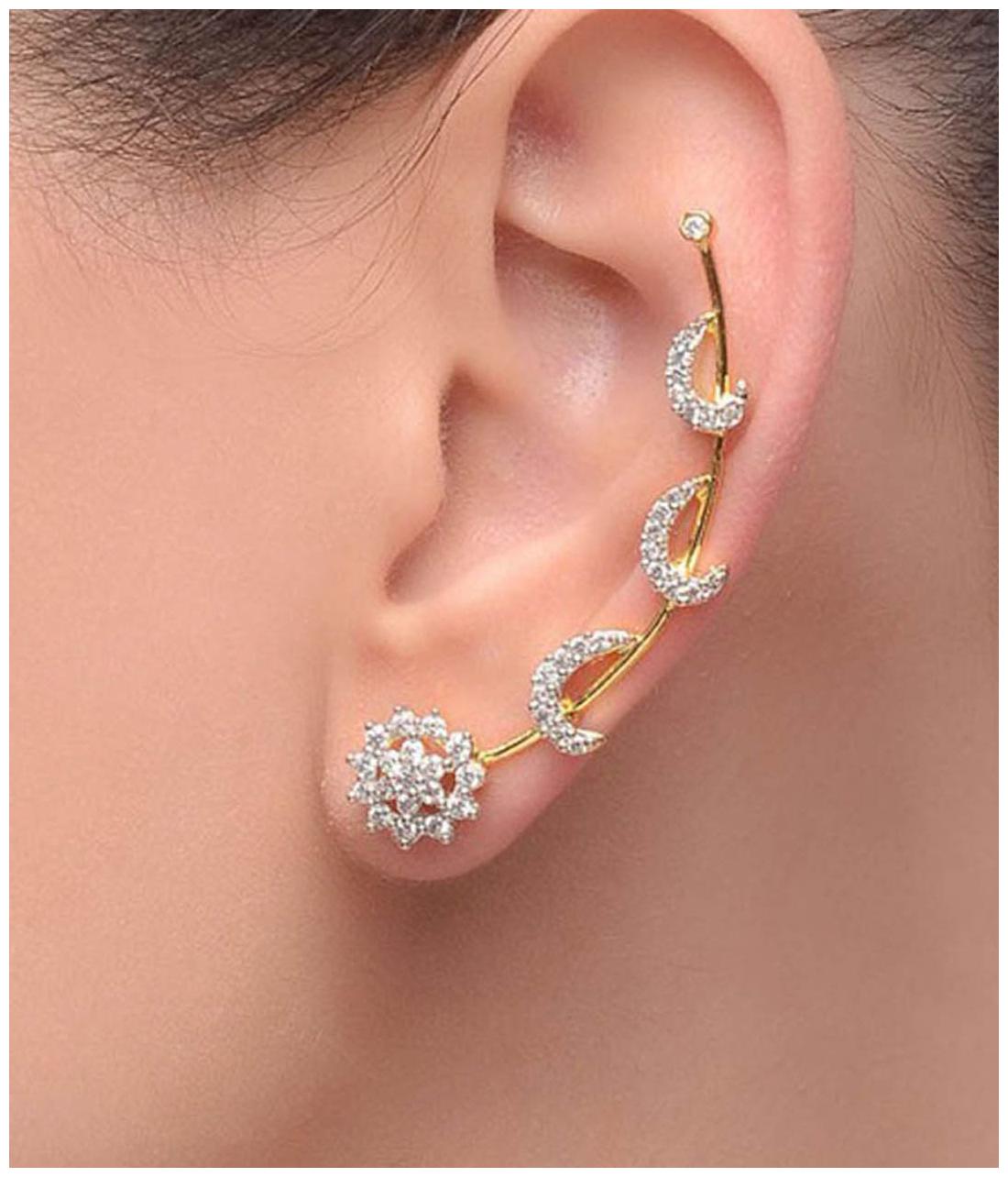 

Jewels Galaxy American Diamond Earcuffs for Party Wear