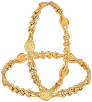 Jewels Galaxy Ginni Pattern Gold Plated Lord Lakshmi Bangles