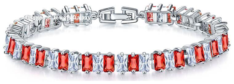 

Jewels Galaxy Crystal Elements Limited Edition Sparkling Red White Splendid Designed Charm Bracelet For Wedding Party