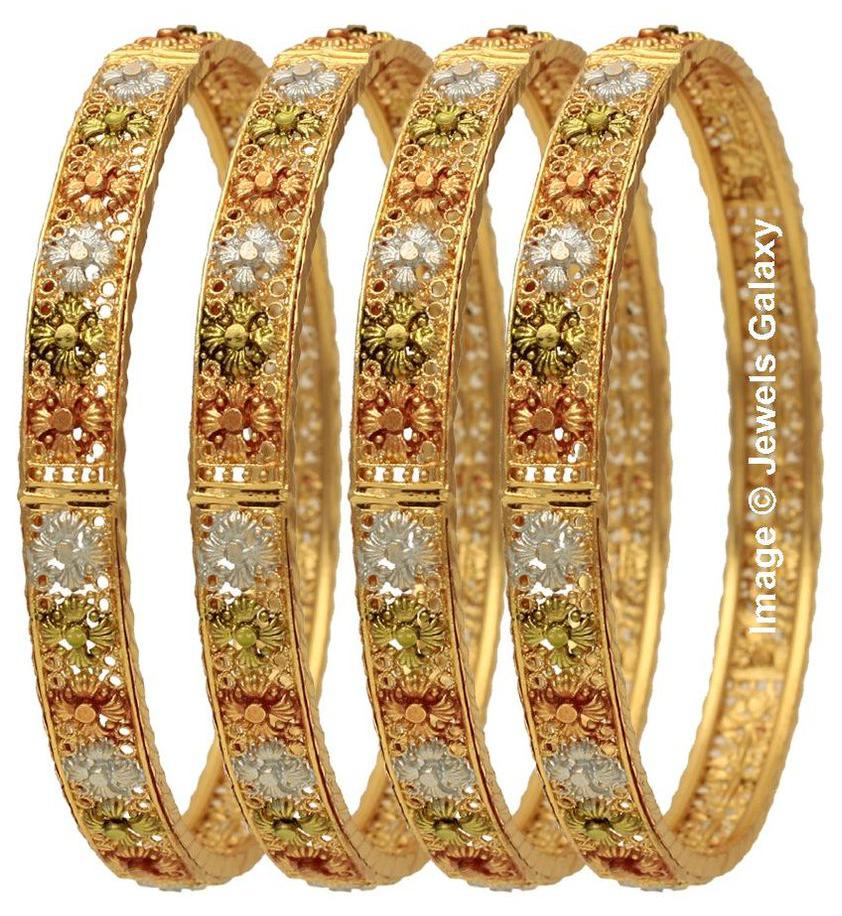 

Jewels Galaxy Exclusive Elegant Floral Designer Stunning Multicolor Bangles Collection - Set of 4
