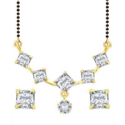 

Jewels Galaxy Elegant White AAA American Diamond Mangalsutra Set For Women