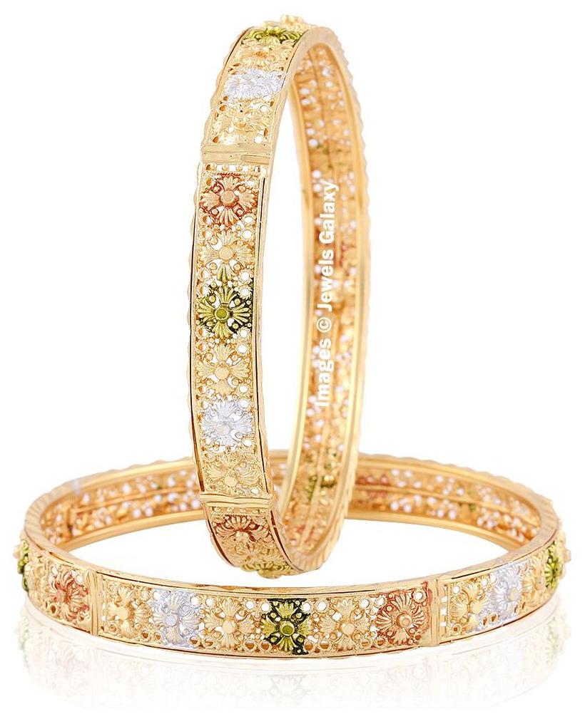 

Jewels Galaxy Exclusive Elegant Floral Designer Stunning Multicolor Bangles Collection - Set of 2