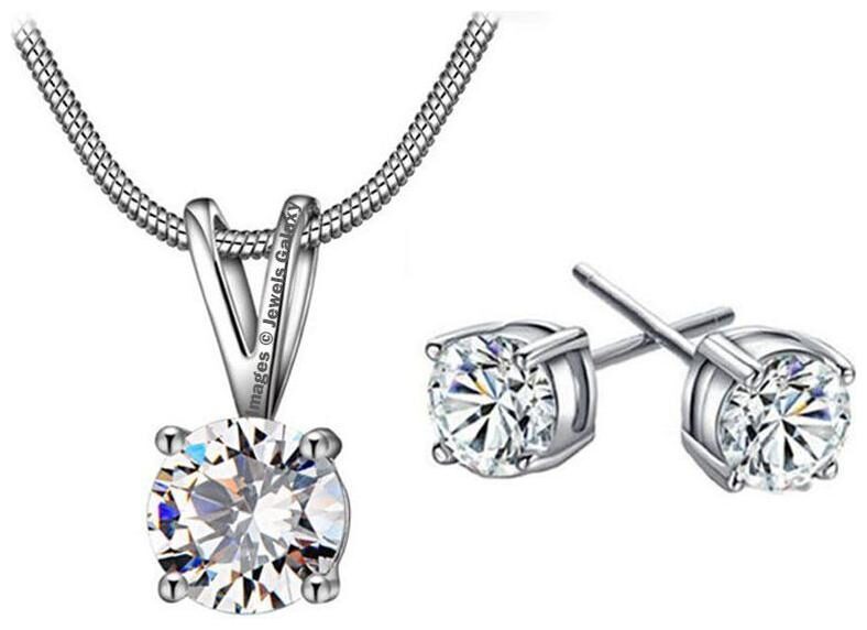 

Jewels Galaxy Limited Edition Delicate Designed Platinum Plated Splendid White Pendant Set For Women Girls