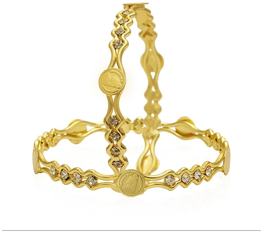 

Jewels Galaxy Designer Coinage Collection Bangles Set Of 2
