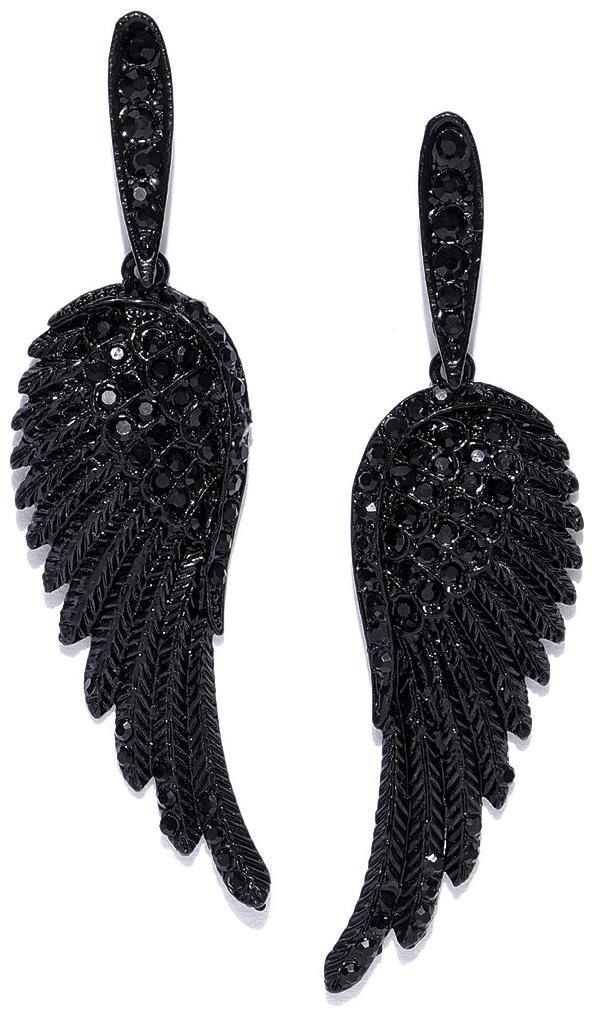 Jewels Galaxy Limited Edition Princess Wings Dark Copper Plated Drop Earrings For Women/Girls