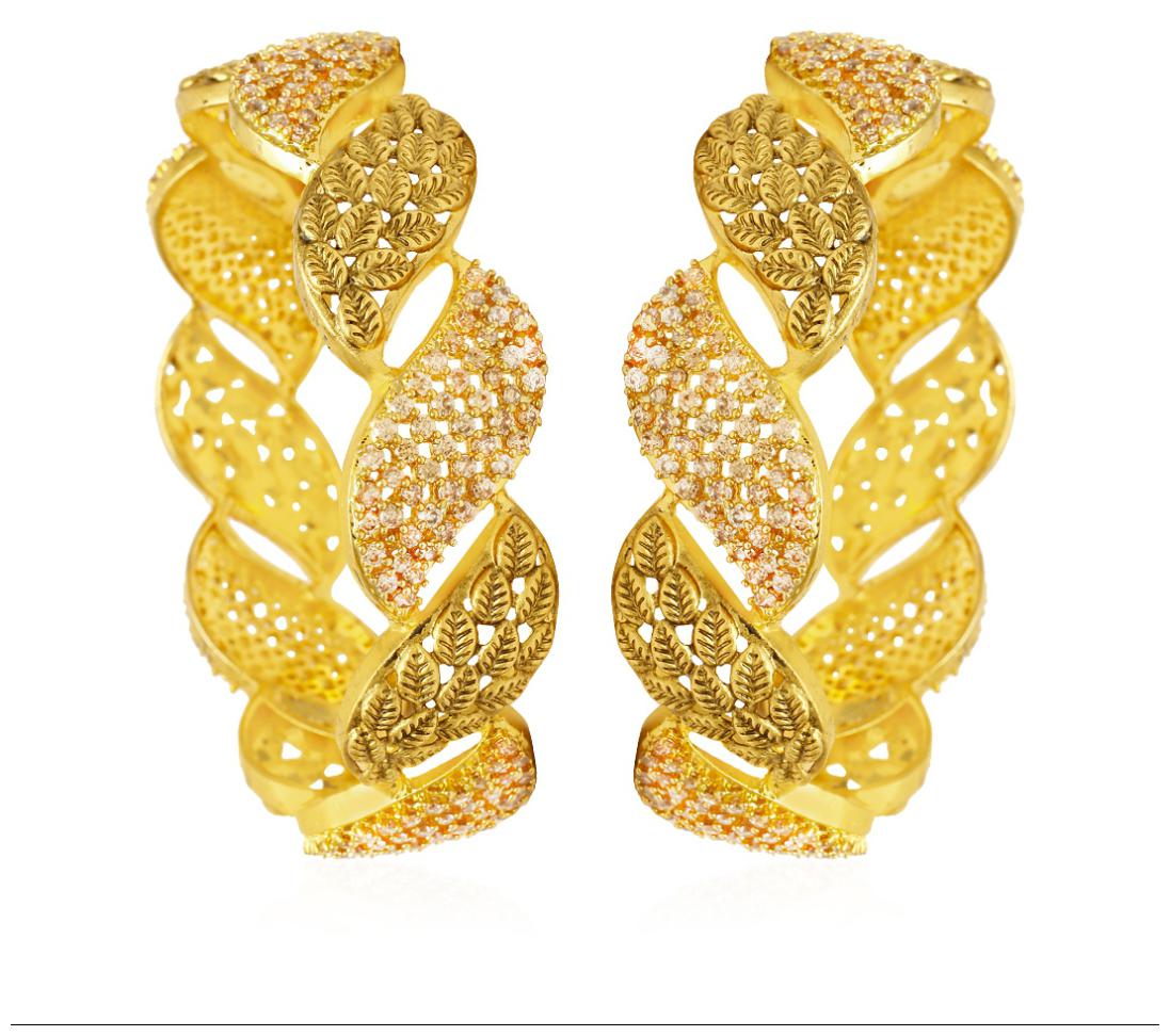 

Jewels Galaxy Broad Antique Texture Design Limited Collection Pair Of Bangles