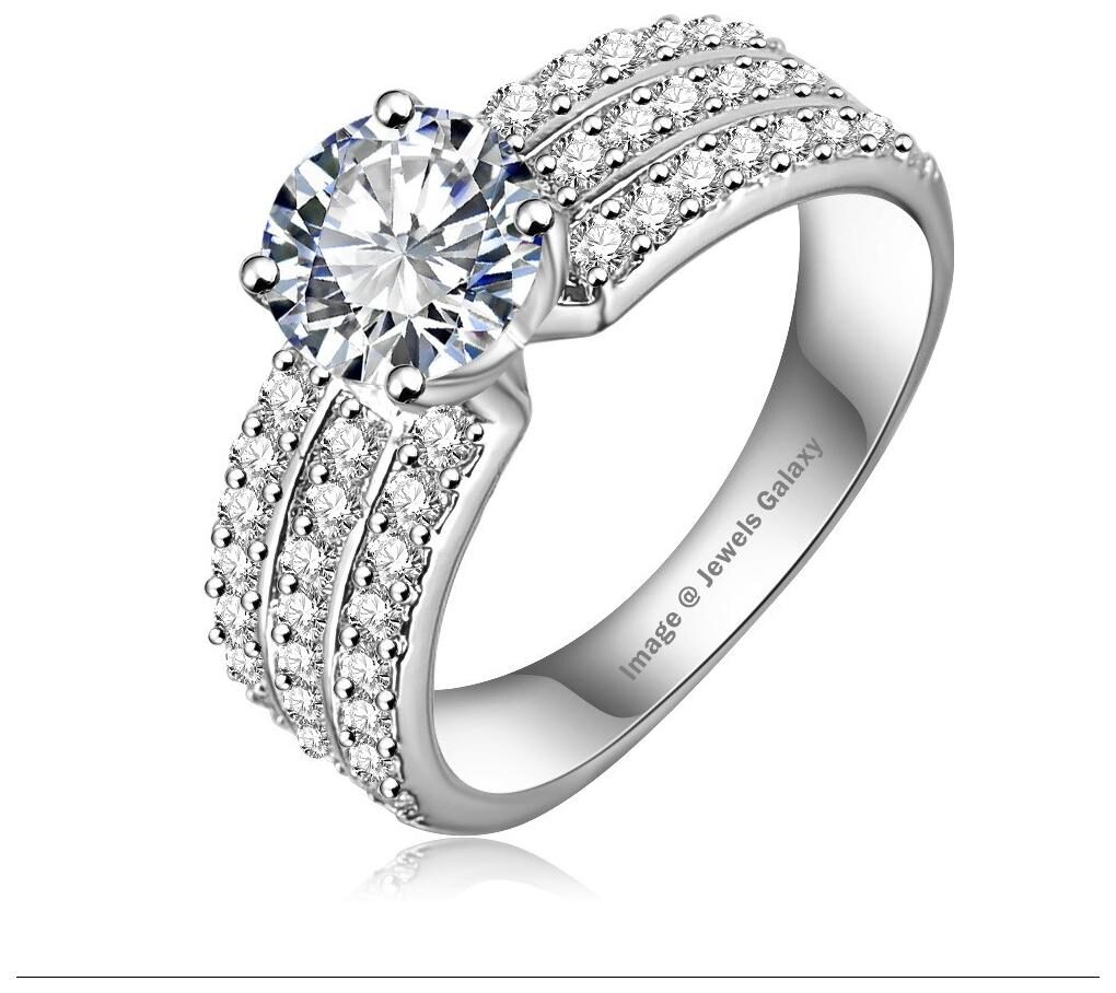 

Jewels Galaxy Luxuria Trendy Platinum Plated AAA Zircon Women Jewellery Rings