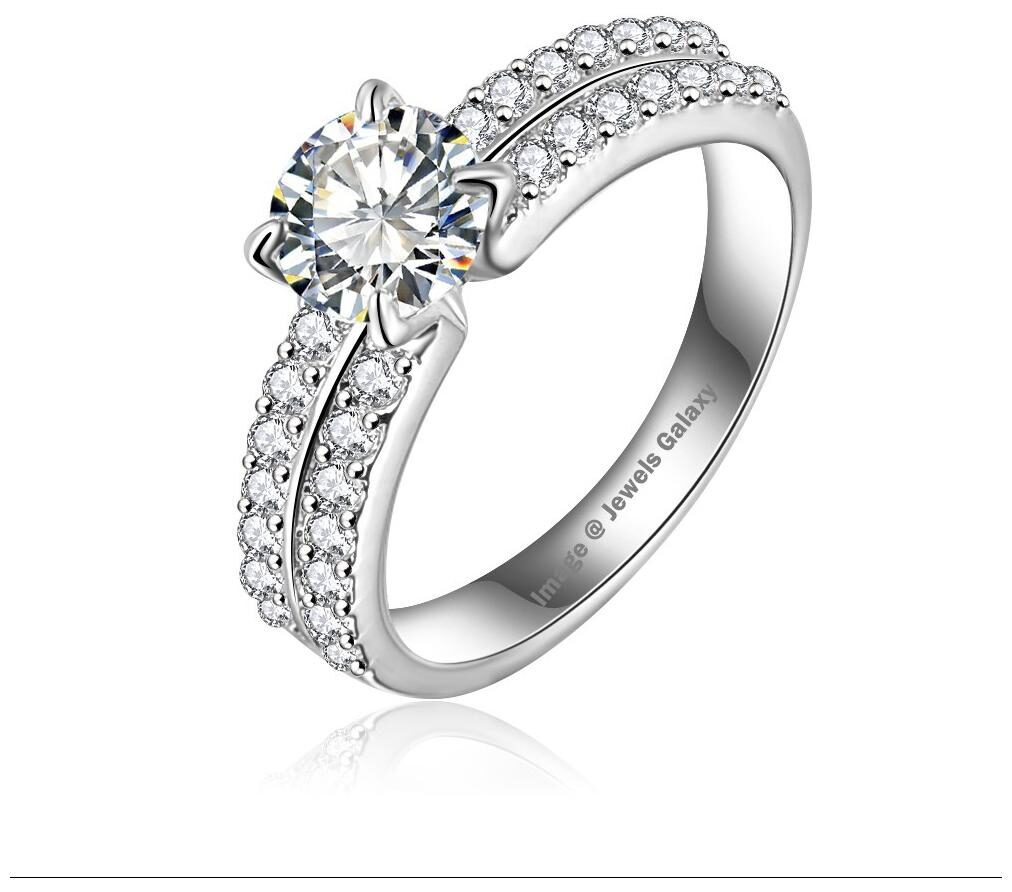 

Jewels Galaxy Luxuria Trendy Platinum Plated AAA Zircon Women Jewellery Rings