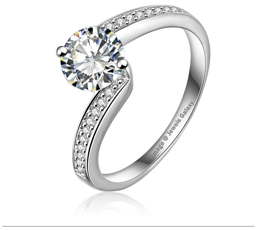 

Jewels Galaxy Luxuria High Quality Platinum Plated AAA Zircon Fashion Jewellery Eternity Ring