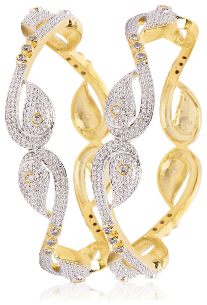 

Jewels Galaxy Sparkling Floral Design American Diamond Bangles