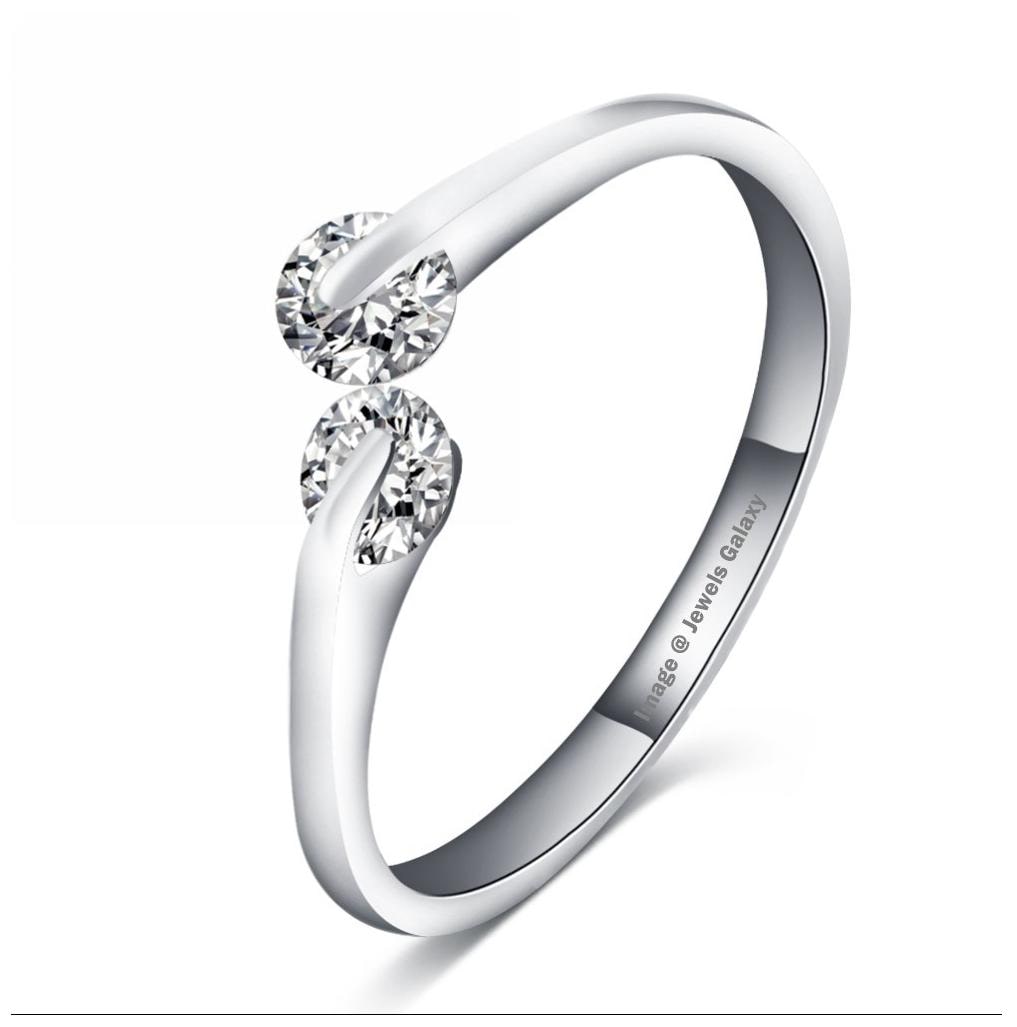 

Jewels Galaxy Luxuria Solitaire High Quality Platinum Plated AAA Zircon Fashion Jewellery Eternity Rings