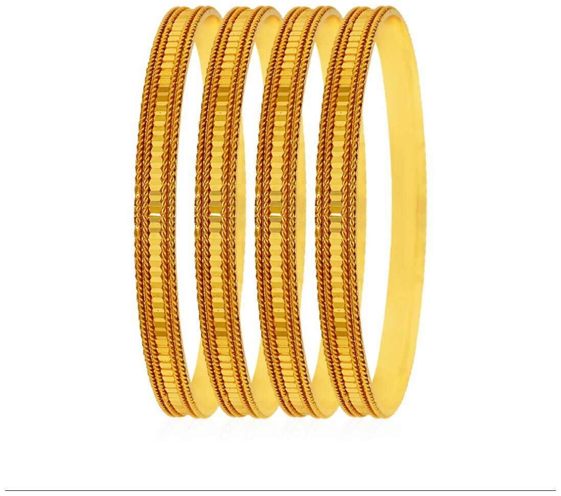 

Jewels Galaxy Designer Gold Plated Bangles - Set Of 4