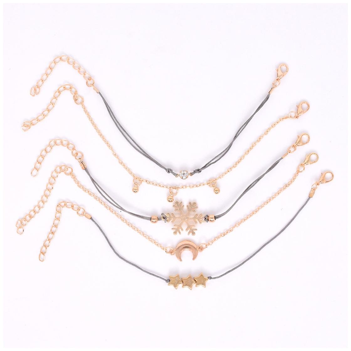 

Jewels Galaxy Exclusive Gold Plated Trendy Fashion Bracelets For Women Girls - Pack of 5