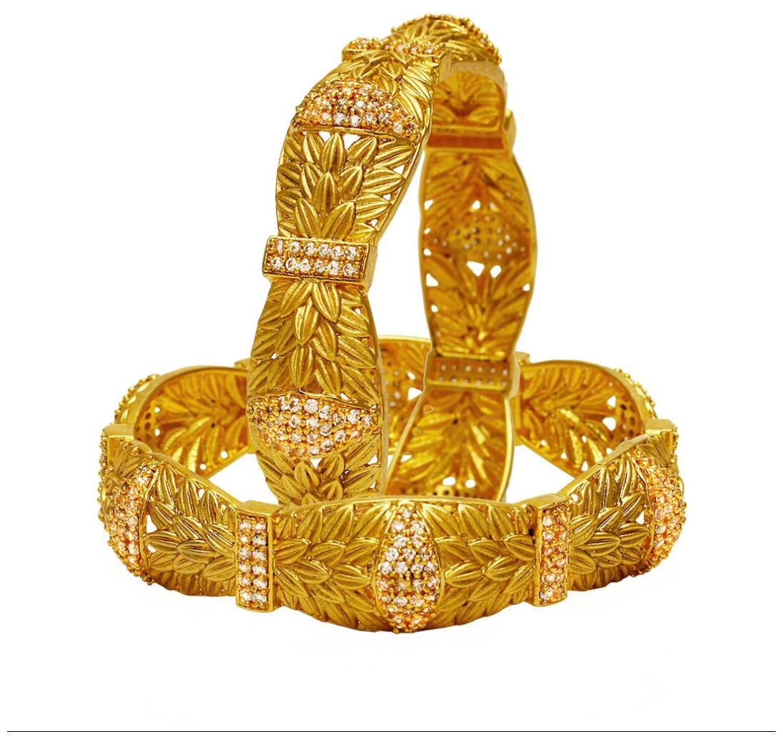 

Jewels Galaxy Broad Antique Texture Design Limited Collection Pair Of Bangles
