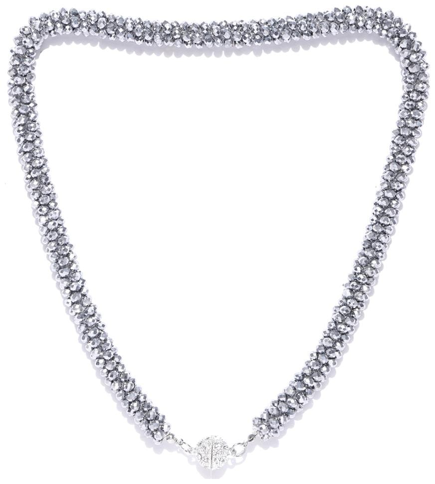 

Jewels Galaxy Exclusive Onyx Silver Plated Splendid Mala For Women Girls